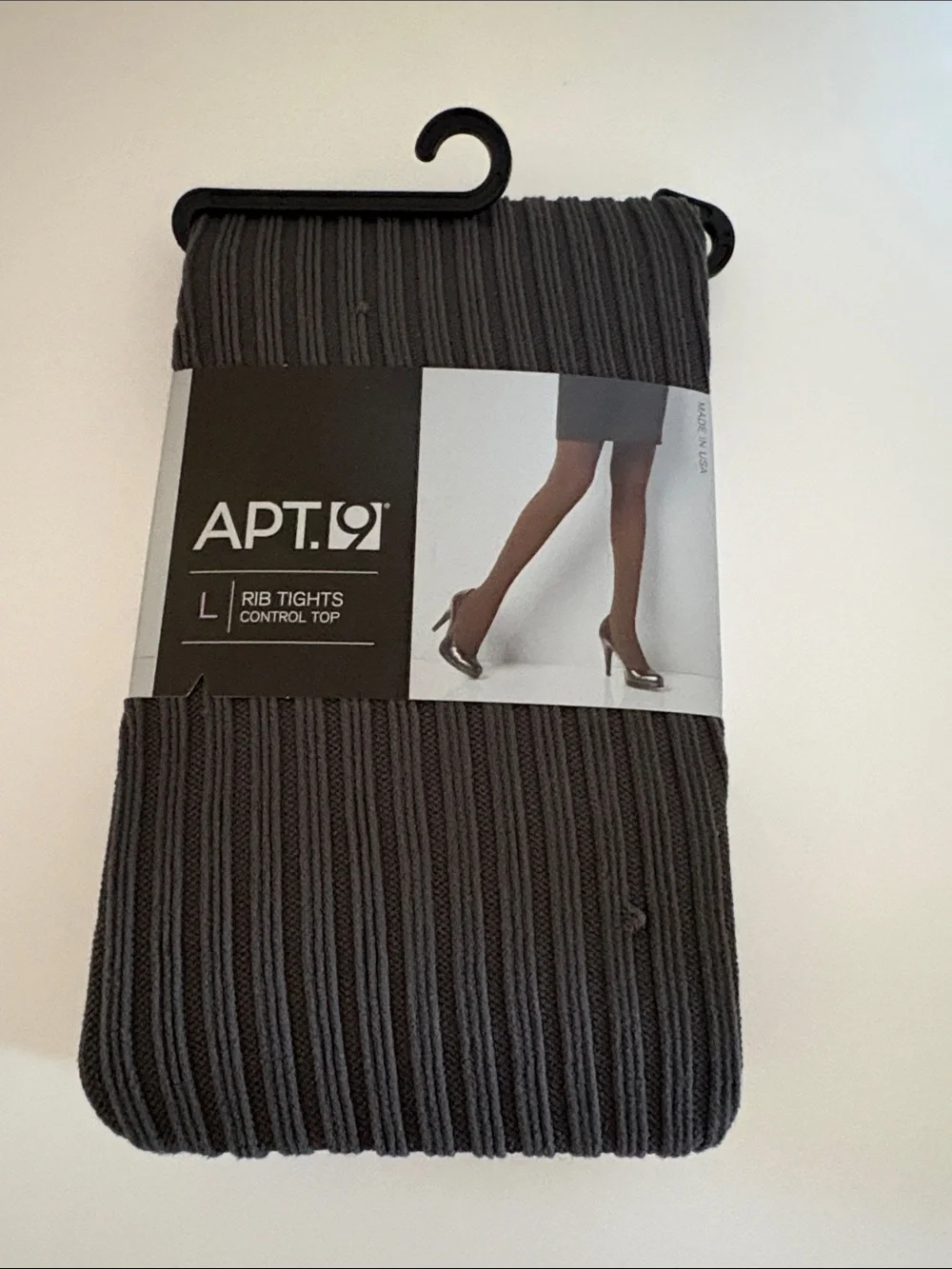 Apt. 9 Ribbed Control Top Tights - Charcoal Gray